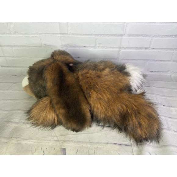 VTG Carousel by Guy Bunny Rabbit Laying Floppy Hairy Bull Nose Plush Toy Brown - Picture 7 of 12